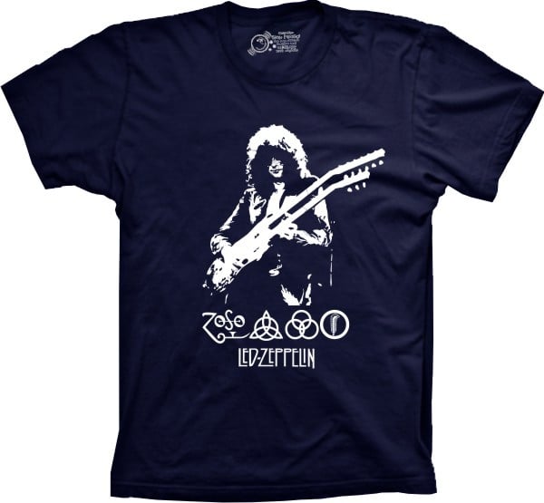Camiseta MANGA LONGA Led Zeppelin - Tamanho P - Marinho -