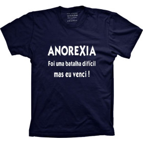 Camiseta Anorexia Eu Venci - Marinho - Tamanho GG - Masculina [Última Peça - Liquidação]