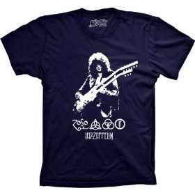 Camiseta MANGA LONGA Led Zeppelin - Tamanho P - Marinho - Masculina [Última Peça - Liquidação]