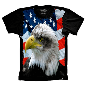 Camiseta Bandeira Dos Estados Unidos Águia