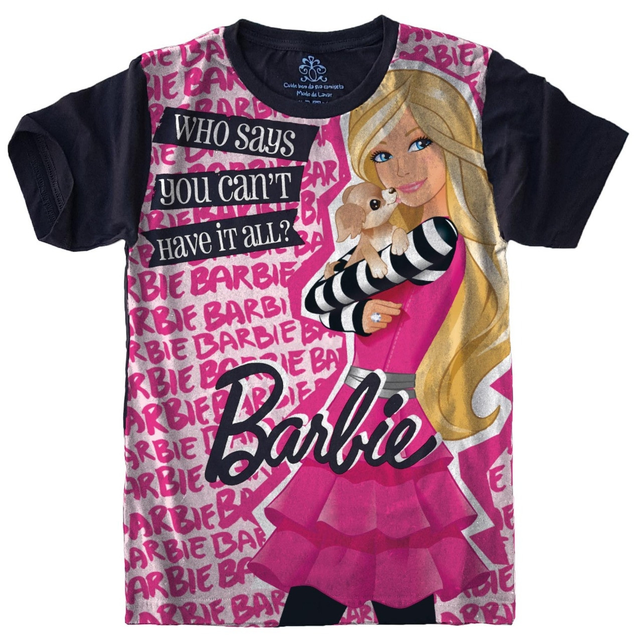 Camiseta Infantil ou Adulta Personalizada Barbie 2