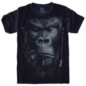 Camiseta Gorila Fone de Ouvido Primata