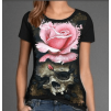 Camiseta Skull Caveira Flor Rose