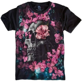 Camiseta Skull Roses Caveira