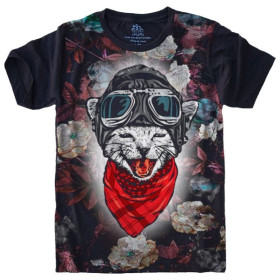 Camiseta Gato Aviador Cat 