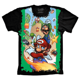Camiseta Super Mario e Luigi