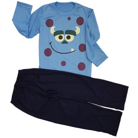 Pijama Monstros SA - Longo - Azul