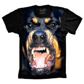 Camiseta Cachorro Rottweiler Bravo